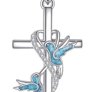 Cross Necklace Sterling Silver Cross Pendant Necklace Religious Gifts for Women